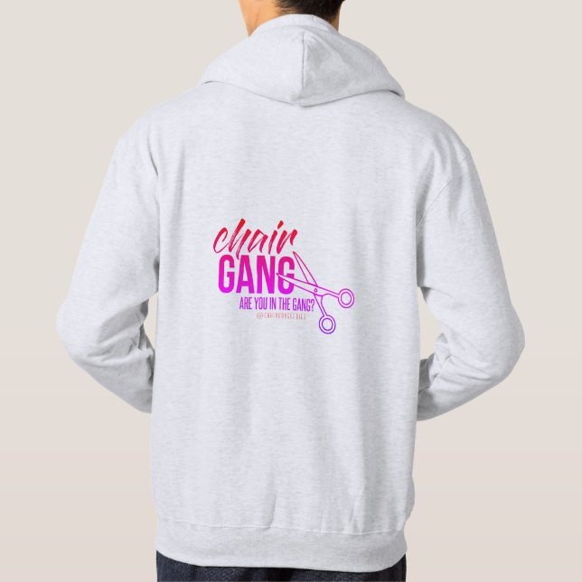 CHAIR GANG grey logo hoodie (Back)