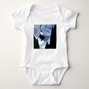 Chairlift Full of Skiers Baby Bodysuit