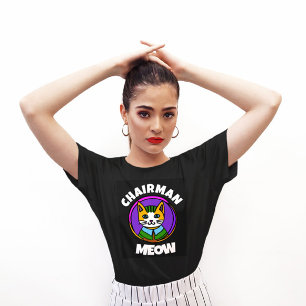 CHAIRMAN MEOW drôles T-shirts de chat en noir