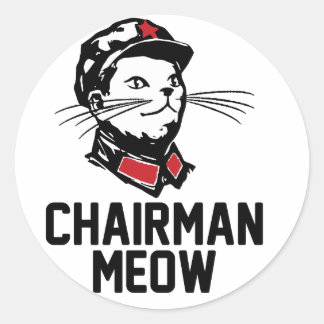 Chairman Meow (Mao) Design Classic Round Sticker