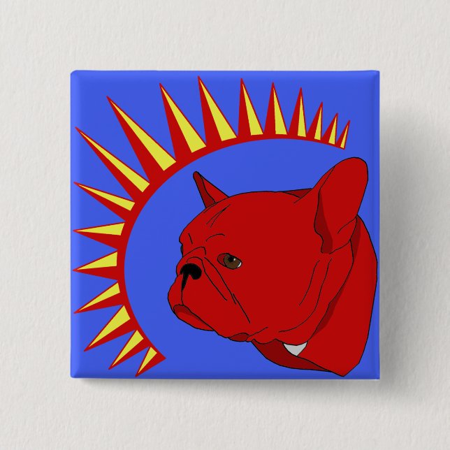 Chairman Tuck 2 Inch Square Button (Front)