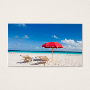 Chairs and umbrellas on a tropical beach