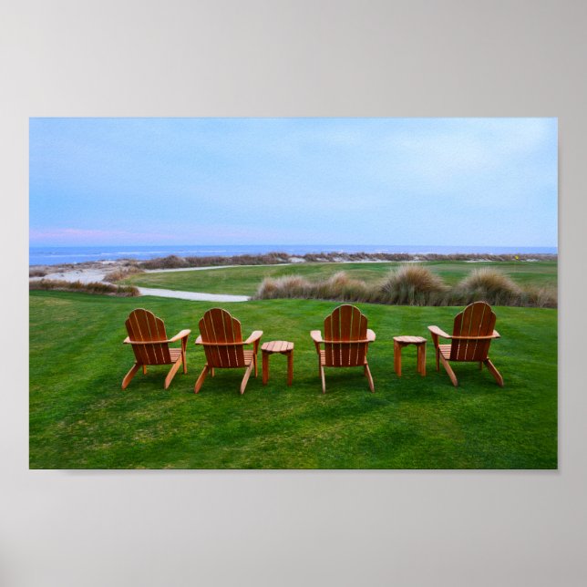 Chairs at the Eighteenth Hole, Kiawah Island Poster (Front)