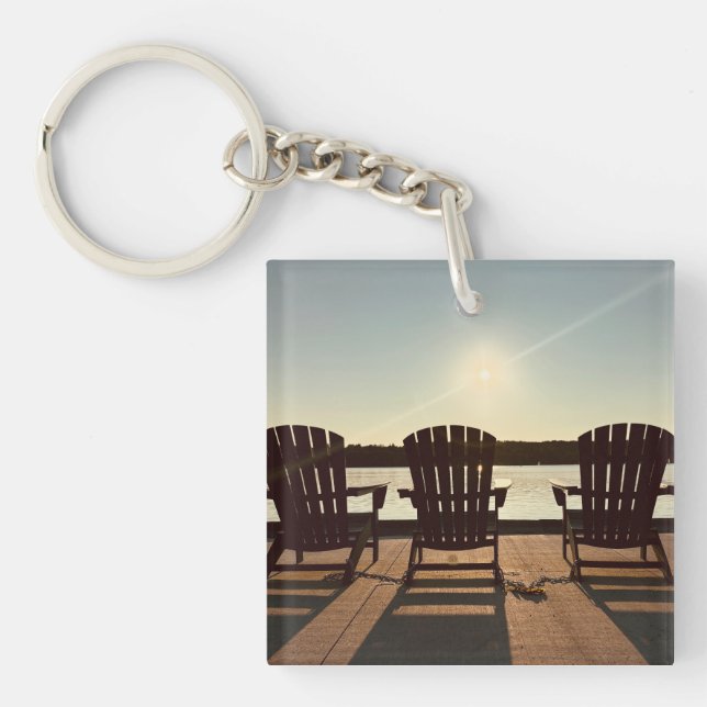 Chairs by the lake keychain (Front)