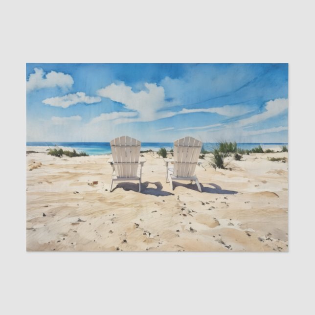 Chairs in the Sand Tissue Paper (Front)