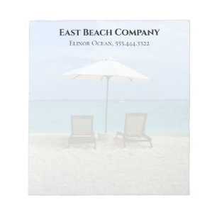 Chairs on Beach Umbrella Vacation Notepad
