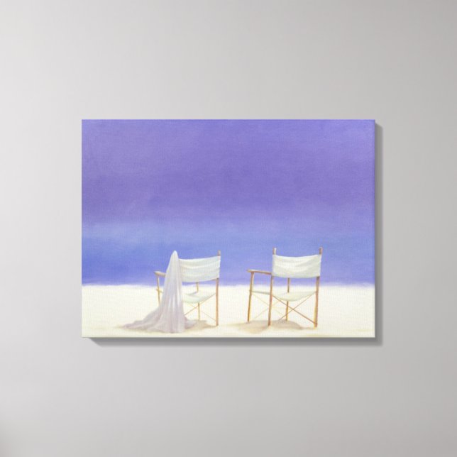 Chairs on the beach 1995 canvas print (Front)
