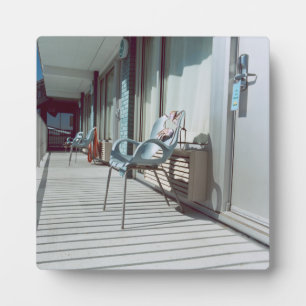 Chairs Outside Beach Hotel Rooms Plaque