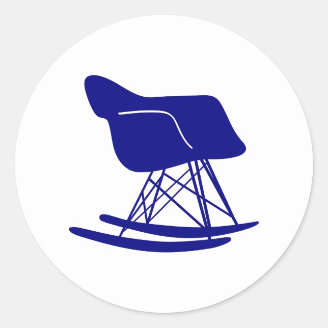 Chaise à rocher bleu marine Sticker moderne du mil (Devant)