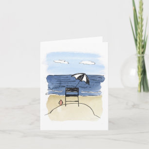 Chaise de maître nageur sur les cartes pour notes