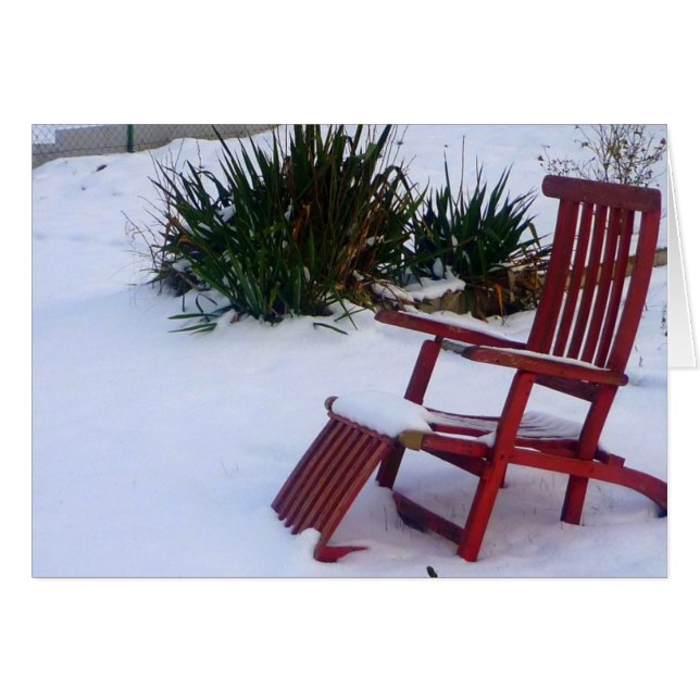 Chaise Jardin Rouge / Roter Liegestuhl im Schnee (Devant horizontal)