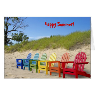 Chaises de plage d'été d'arc-en-ciel