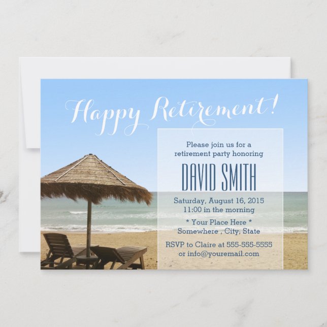 Chaises de plage d'été Invitations de la fête de r (Devant)