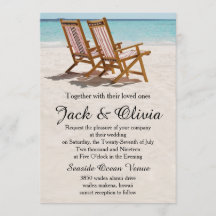 Chaises de plage Invitation au mariage de destinat