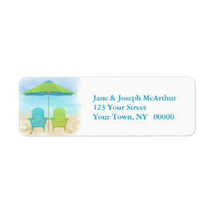 Chaises de plage, parapluie, plage