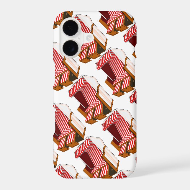 Chaises De Plage Rouge & Blanc Thème (Verso)