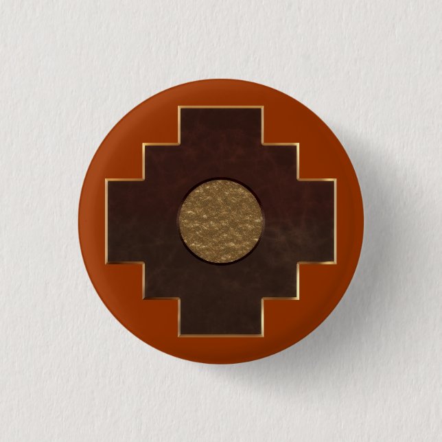 Chakana Cross 1 Inch Round Button (Front)