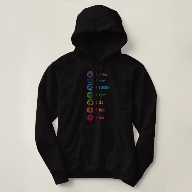 Chakra Alignment, Yoga, Meditation Spiritual Pullo Hoodie (Design Front)