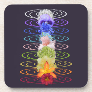 Chakra Color Flowers Zen Yoga Meditation Coaster