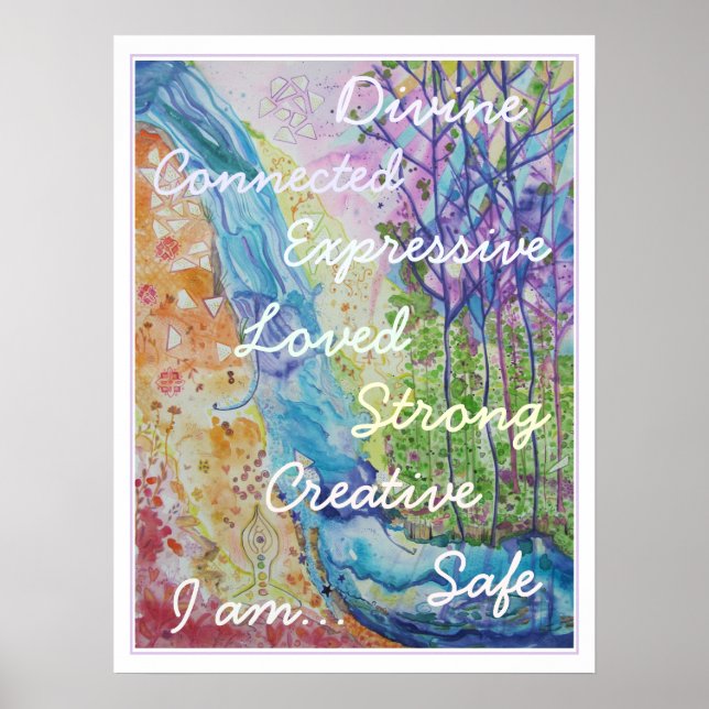 Chakra Colors and Affirmations Poster (Front)
