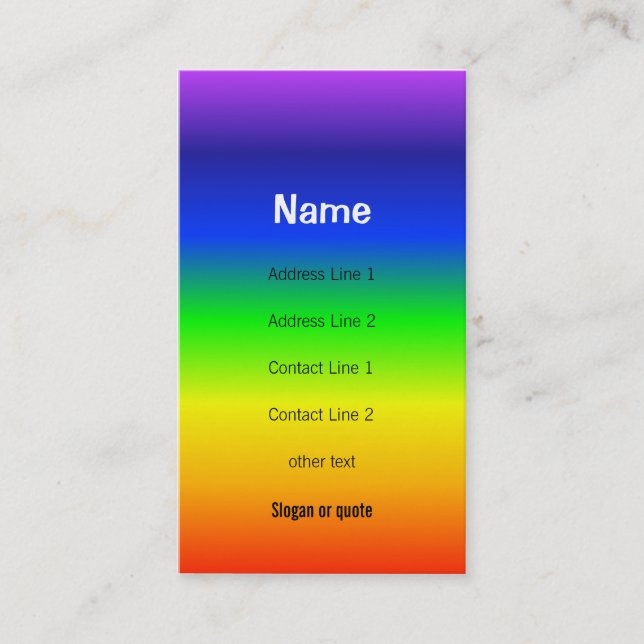 Chakra Colours Rainbow Business Card (Front)