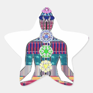 CHAKRA diagram Yoga Meditation Peace NVN630 FUN Star Sticker
