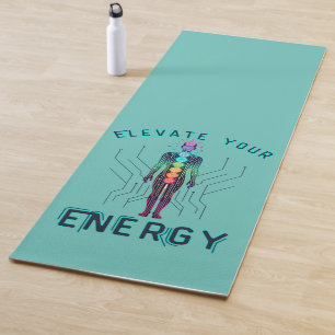 Chakra Energy Alignment Y2K Neon Circuit Board Yoga Mat