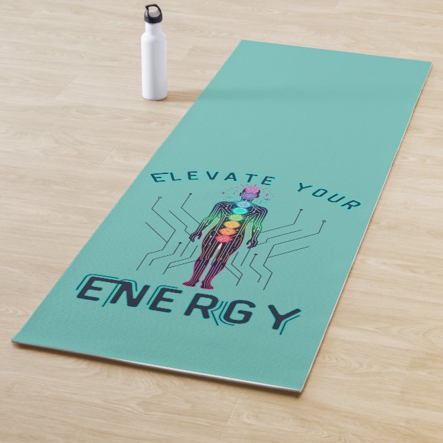 Chakra Energy Alignment Y2K Neon Circuit Board Yoga Mat (In Situ)