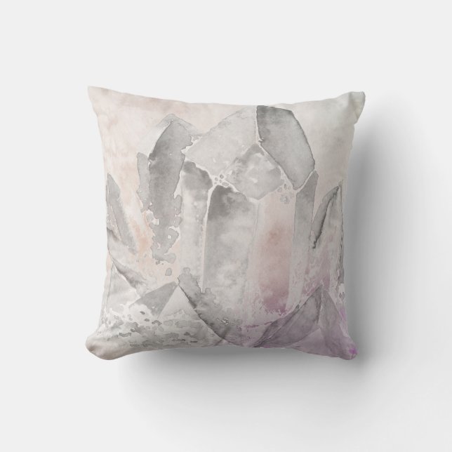 *~* Chakra Faux Amethyst Crystal Healing Energy Throw Pillow (Front)