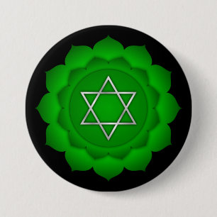 Chakra Green Heart Zen Yoga Spiritual Meditation 3 Inch Round Button