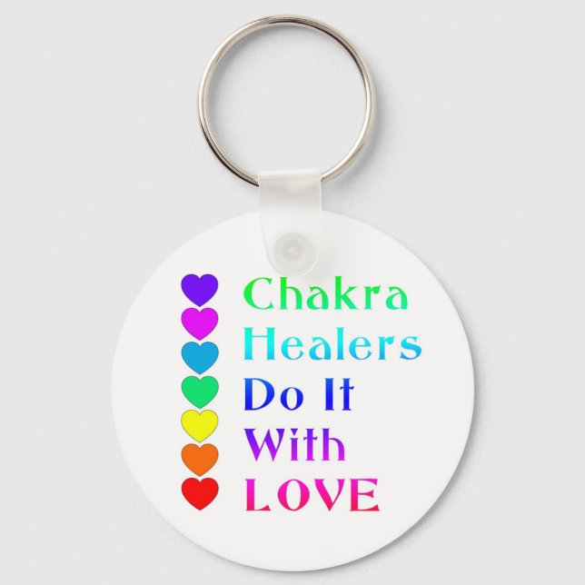 Chakra Healers Do It With Love in Rainbow Colours Keychain (Front)