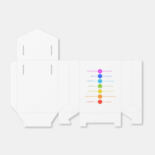 Chakra icons with respective colours favor box