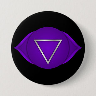 Chakra Indigo Third Eye Zen Yoga Spiritual 3 Inch Round Button