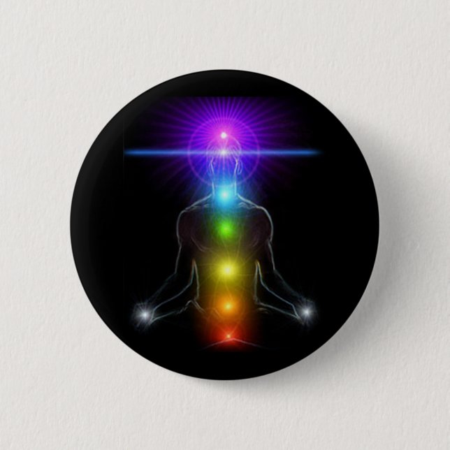 CHAKRA LIGHTS 2 INCH ROUND BUTTON (Front)