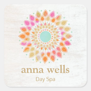 Chakra  Lotus Flower Mandala  Square Sticker