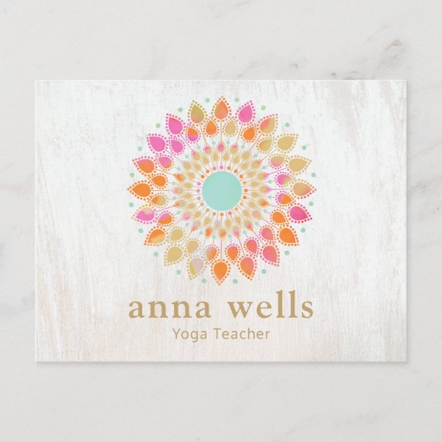 Chakra Lotus Mandala Yoga Carte de visite enseigna (Devant)