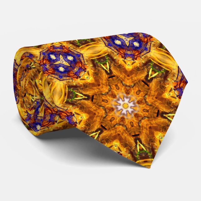 Chakra Mandala Fine Art Sacred Geometry Tie (Rolled)