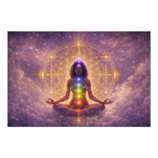 Chakra Meditation Glossy Poster Wall Art