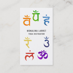 Chakra Meditation Symbol Yoga Instructor Business Card