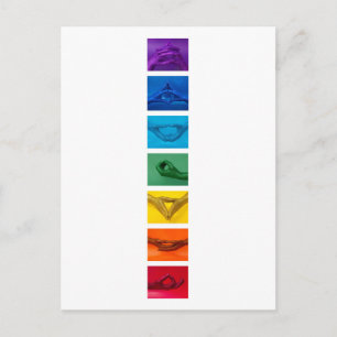 Chakra Mudra Glitter Hands Vertical Postcard