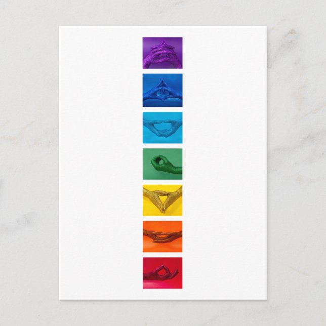Chakra Mudra Glitter Hands Vertical Postcard (Front)