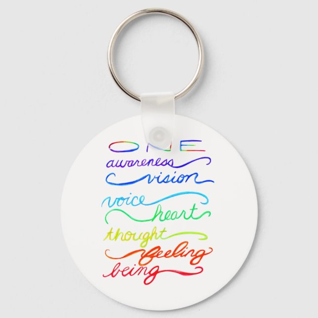 Chakra One Inspirational Word Art Keychain (Front)
