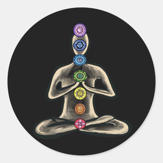 Chakra Powered Classic Round Sticker (Front)