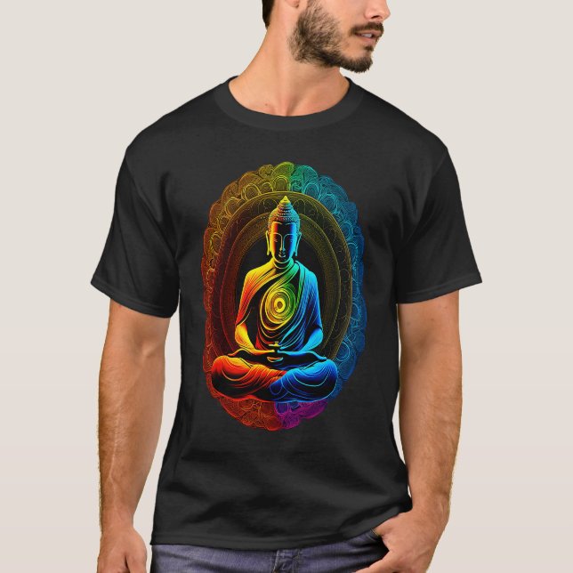 Chakra Rainbow Buddha Circle T-Shirt (Front)
