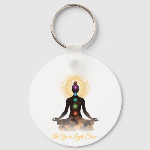 Chakra Silhouette Tabletop Plaque with Easel Keychain