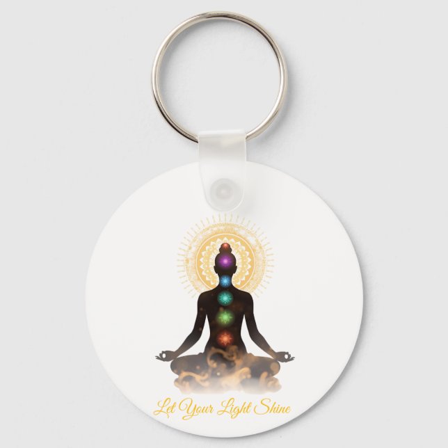Chakra Silhouette Tabletop Plaque with Easel  Keychain (Front)