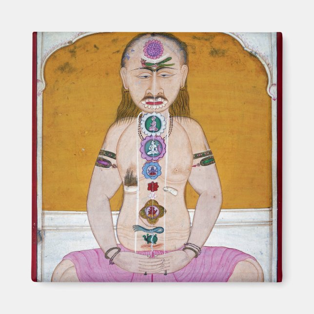 Chakra Yoga Illustration for Meditation Magnet (Front)