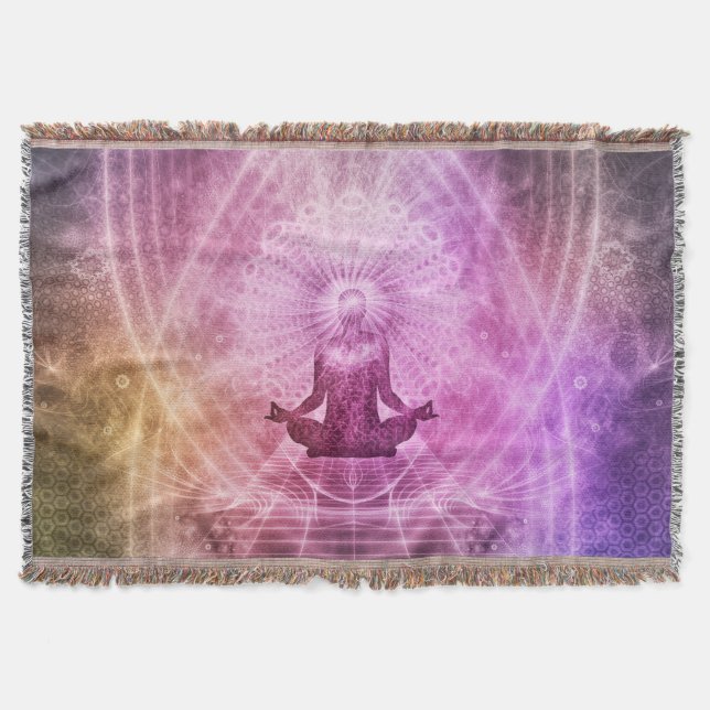 Chakra Yoga Meditation Throw Blanket (Front)