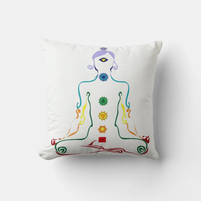 Chakra yogini throw pillow (Front)