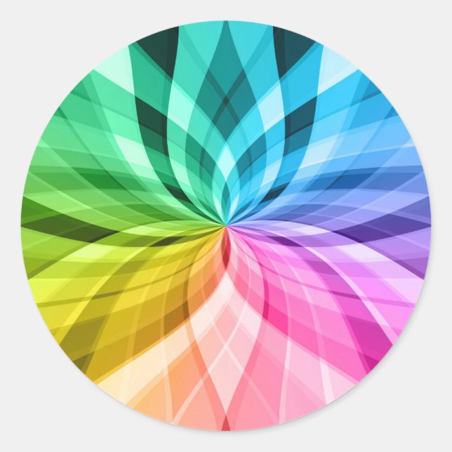chakra zen kaleidoskop colourful fun classic round sticker (Front)